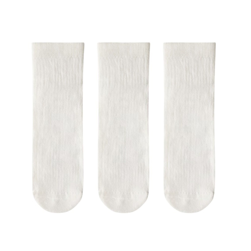 Aritzia Wilfred Daily Ankle Sock 3-Pack Light Birch Off White Ribbed M/L NEW - Picture 4 of 4